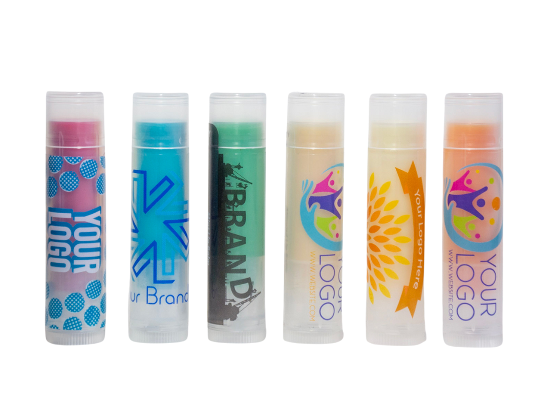 colorful lip balm family no background 