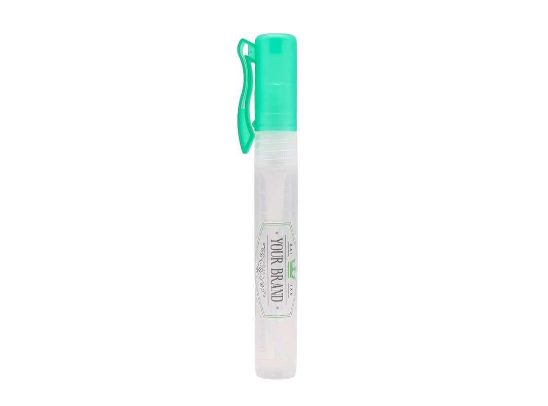 hand sanitizer spray pen green cap no background