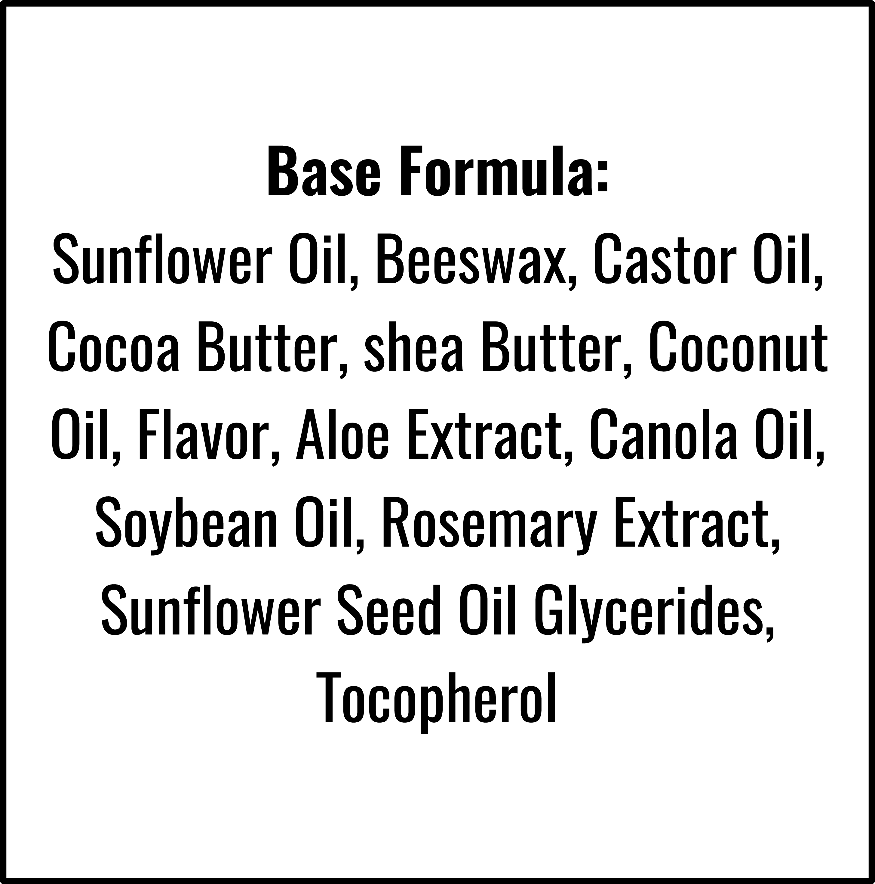 lip butter formula sheet