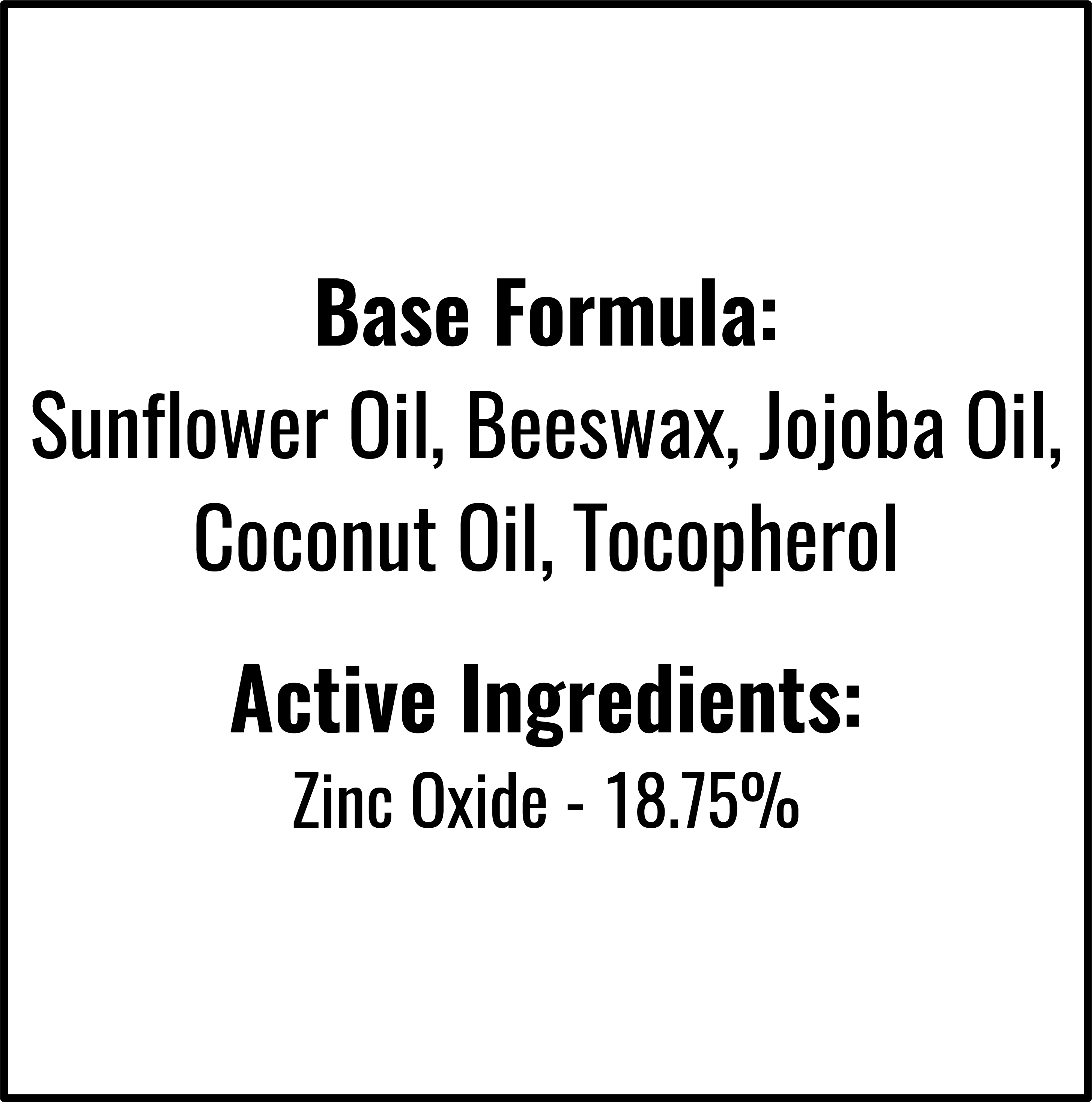 mineral sunscreen formula sheet
