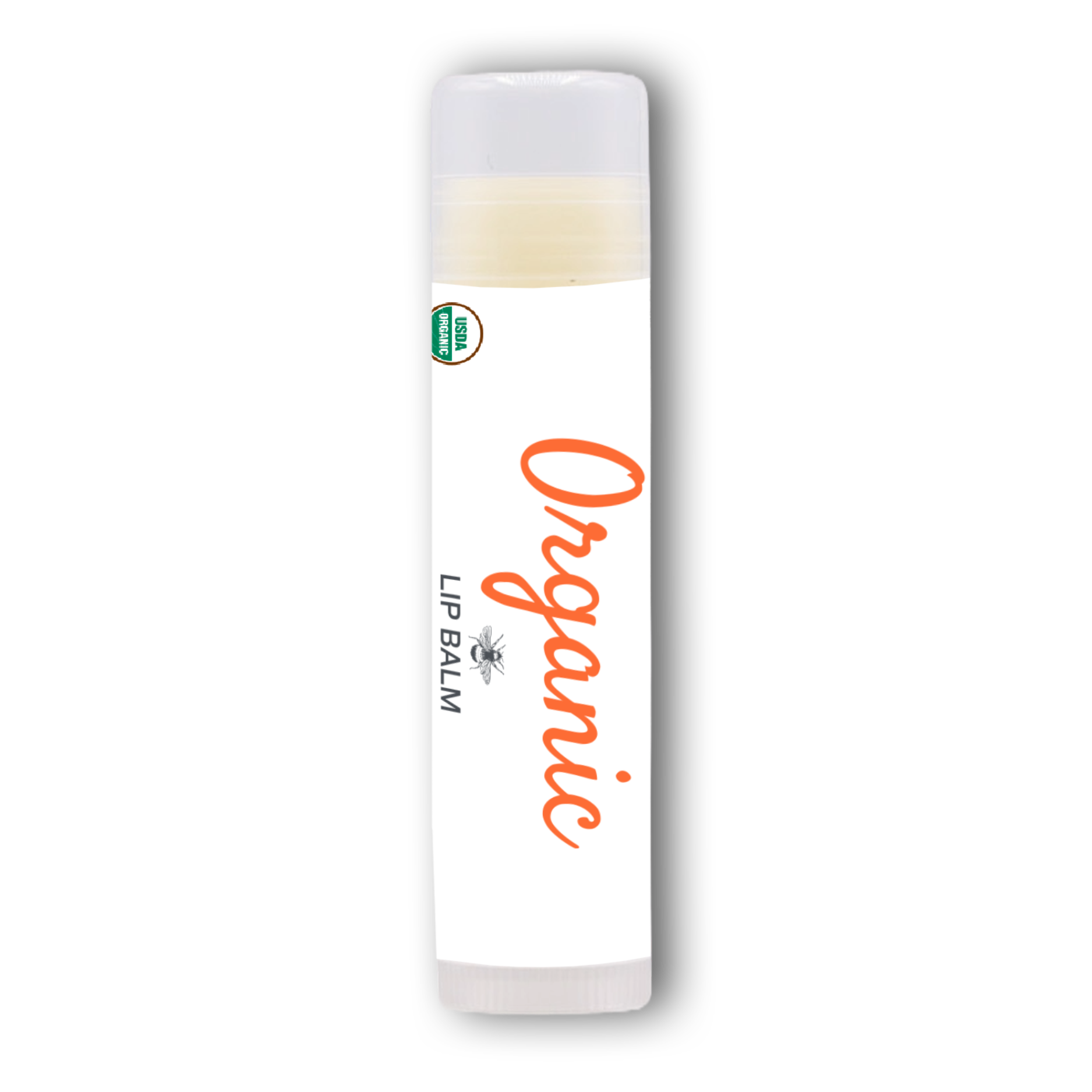 Organic Lip Balm with Seal - Clear Tube White Label