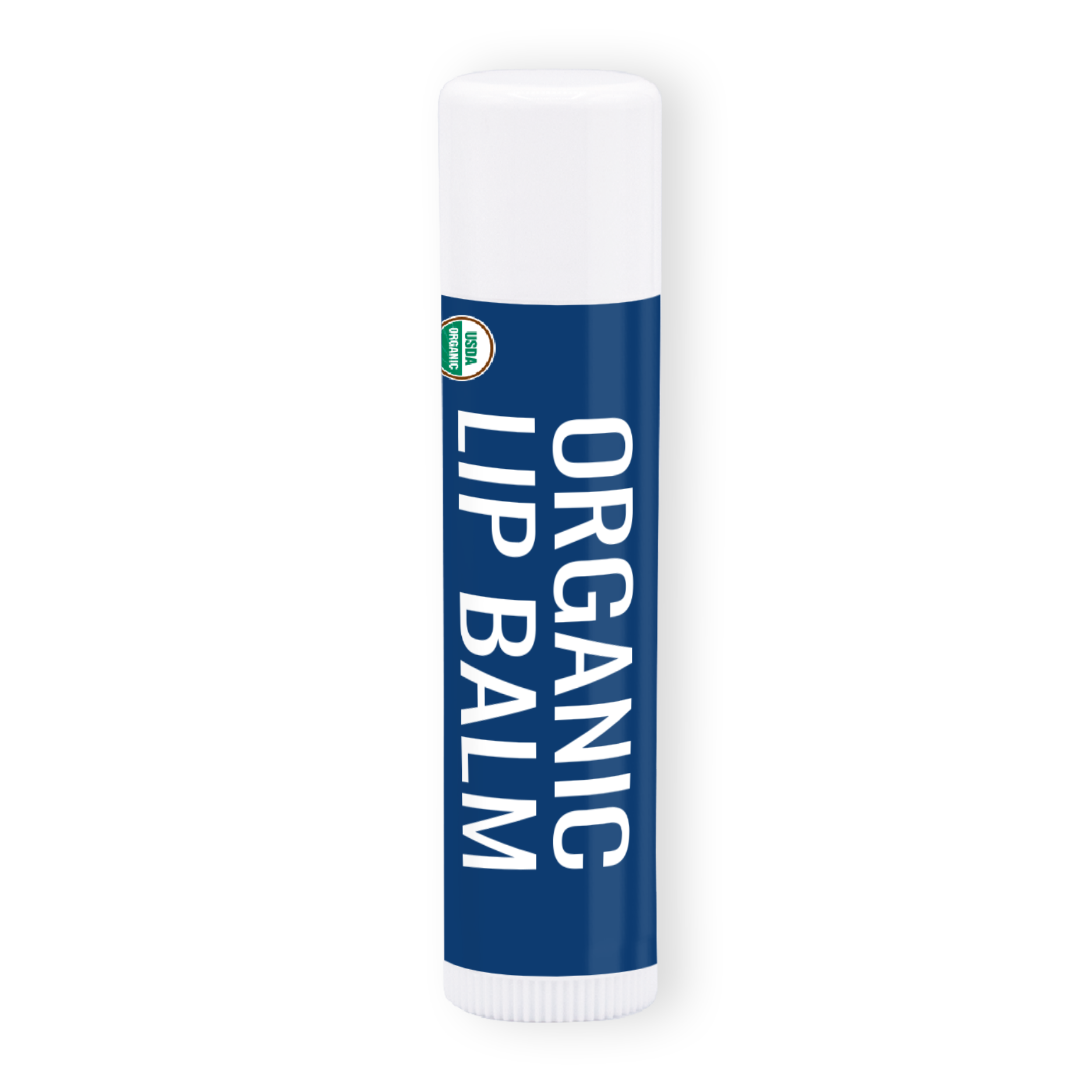 Organic Lip Balm with Seal - White Tube Blue Label